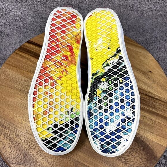 Vans X Crayola Women's Size 9 Shoes White Rainbow Colorful Low Skater Sneakers - Picture 6 of 9